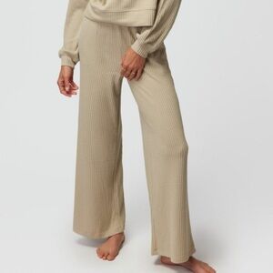 Harmony Ballet Rib Wide Leg Pants in Sandstone Spiritual Gangster
